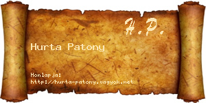 Hurta Patony névjegykártya